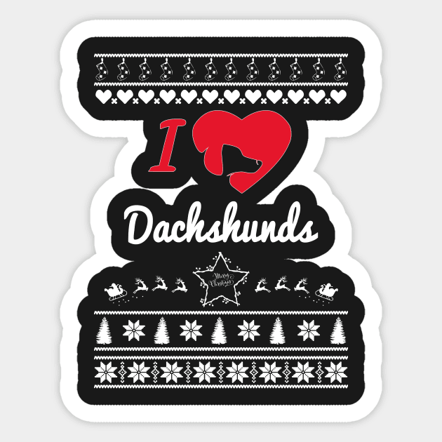 Merry Christmas DACHSHUNDS Sticker by bryanwilly